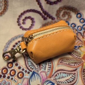 Portland Leather Goods Tiny Dopp Keychain in Deep Yellow Leather 